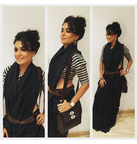 Mini Mathur Shows Us How To Drape A Black Saree With A Twist! | Celebrity Fashion Trends | Scoop.it