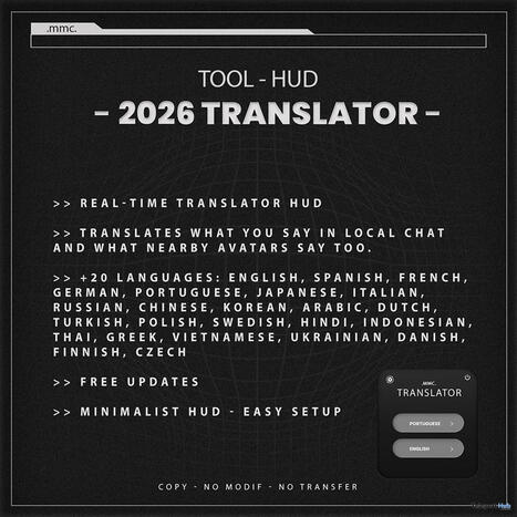 Universal Real-Time Translator HUD April 2026 Group Gift by MMC | Teleport Hub - Second Life Freebies | Second Life Freebies | Scoop.it
