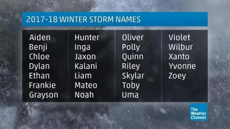 Winter Storm Names For 2017-18 Revealed | Name News | Scoop.it