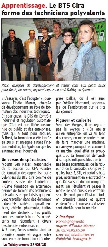 Le BTS CIRA forme des techniciens polyvalents par apprentissage à Brest | L'INDUSTRIE EN BRETAGNE | Scoop.it