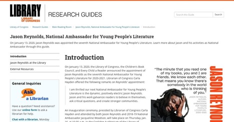 "Write. Right. Rite." Series - Jason Reynolds, National Ambassador for Young People's Literature - Research Guides at Library of Congress | Student Voice and Engagement | Scoop.it