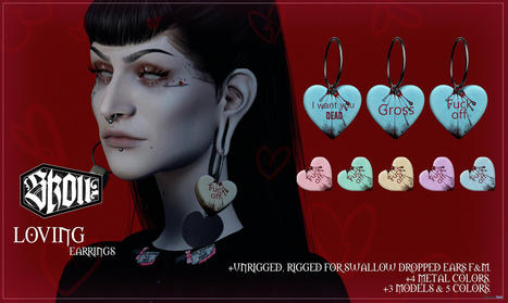 Loving Earrings For Swallow Dropped Ears February 2023 Group Gift by Skoll | Teleport Hub - Second Life Freebies | Second Life Freebies | Scoop.it