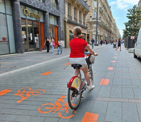 Toulouse. Une piste cyclable originale s'installe rue d'Alsace-Lorraine : ce qu'en pensent les usagers  | Regards croisés sur la transition écologique | Scoop.it