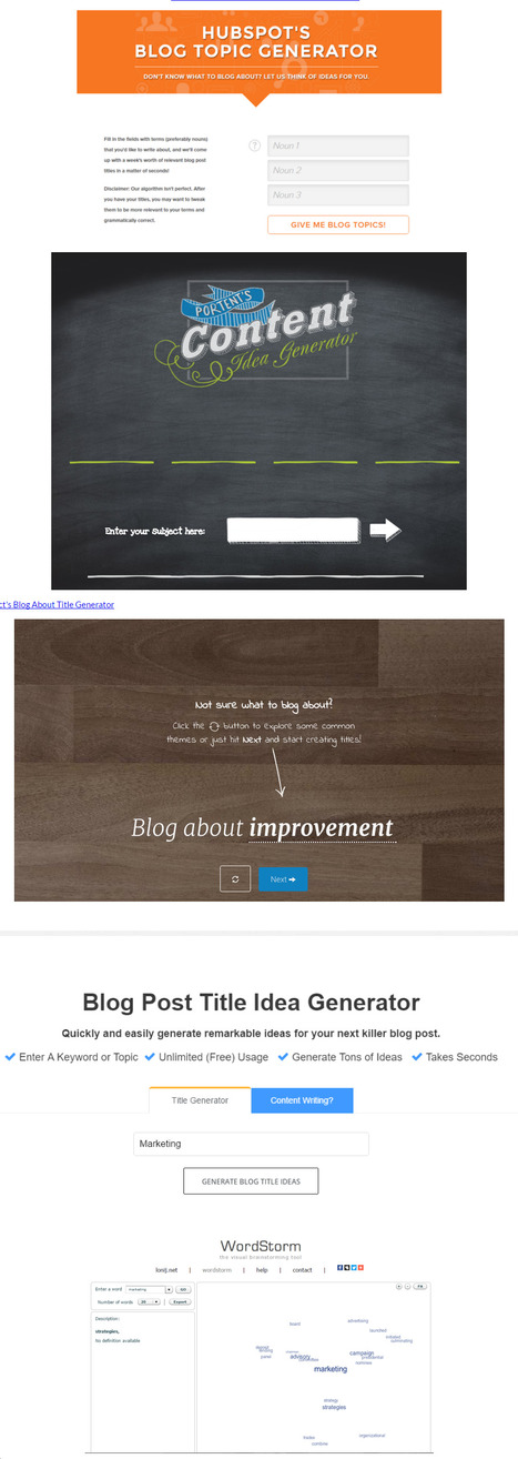 5 (FREE!) Blog Topic Generators to Get You Inspired - Inbound Marketing Agents | Content Marketing | Scoop.it