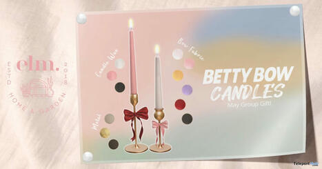 Betty Bow Candles May 2024 Group Gift by Elm | Teleport Hub - Second Life Freebies | Second Life Freebies | Scoop.it