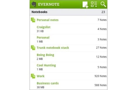 L'application Evernote s'offre une mise à jour en 2.6 - Frandroid | Getting Things Done | Scoop.it