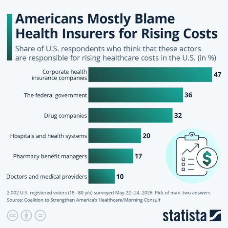 Chart: Americans Mostly Blame Health Insurers for Rising Costs | Statista | Wealth Management Report - Living Your Dreams | Scoop.it