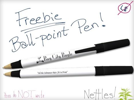 Bay City Bugle Ball-point Pen by Nettles! | Teleport Hub | Second Life Freebies | Scoop.it