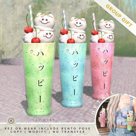 Cream Soda With Bento Pose April 2022 Group Gift by kotte | Teleport Hub - Second Life Freebies | Second Life Freebies | Scoop.it