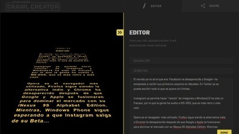 Creando tu propia cabecera de Star Wars con Crawl Creator en HTML5. La imagen de la semana | TIC & Educación | Scoop.it