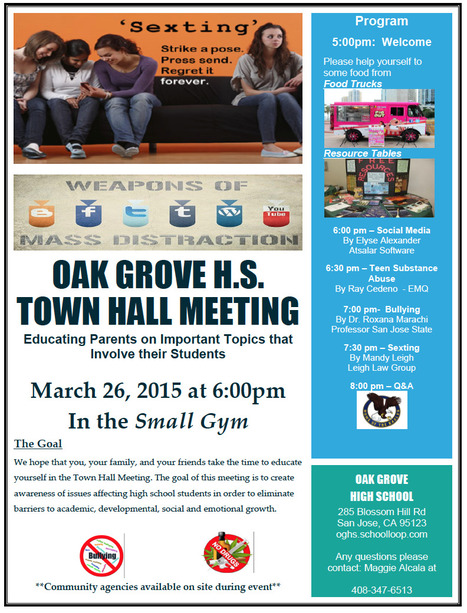 Oak Grove High School Town Hall Meeting // Thursday March 26th 6:00-8:30pm | Community Connections: Events and Resources To Support Youth Development | Scoop.it
