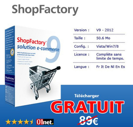 Logiciel professionnel gratuit ShopFactory v 9 Fr script E-commerce Licence gratuite Valeur 89€ | Webmaster HTML5 WYSIWYG et Entrepreneur | Scoop.it