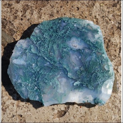 Moss Agate Rough Cab Slab (Auction ID: 161728,