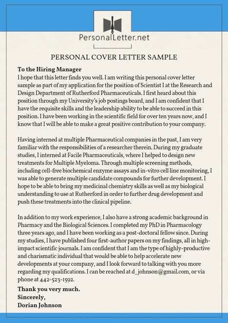 personal letter vs personal statement