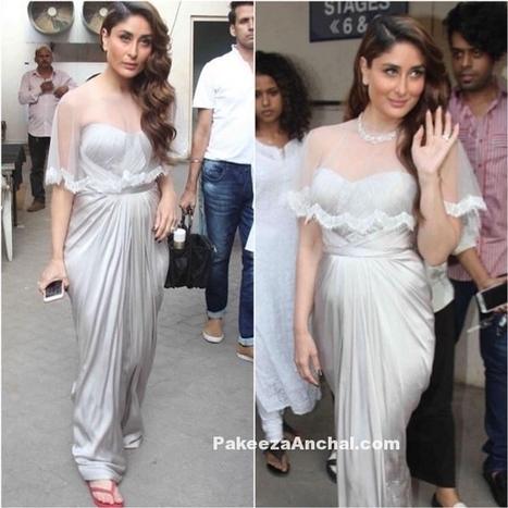 Kareena Kapoor in silver strapless gown with a Net cape | Indian Fashion Updates | Scoop.it