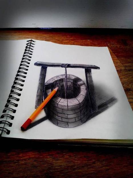 3D Art ! sur Twitter : "Anamorphic "well" drawing http://t.co/zDA0TwVocU" | Optical Illusions | Scoop.it