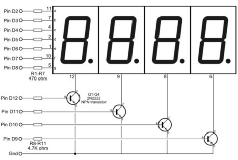 4-Digit 7-segment LED Display Arduino Demo | tecno4 | Scoop.it