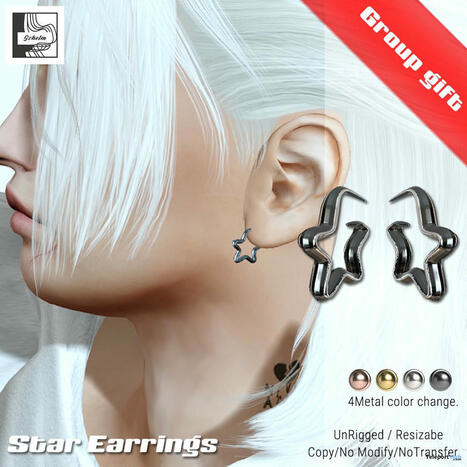 Star Earrings June 2025 Group Gift by Schelm | Teleport Hub - Second Life Freebies | Second Life Freebies | Scoop.it