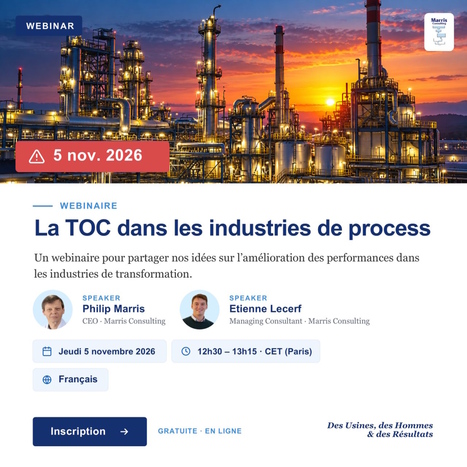 La TOC dans les industries de process (usines en V) - Webinaire jeudi 5 novembre 2026 | Th&eacute;orie des Contraintes | Scoop.it