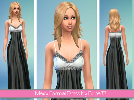 Sims 4 : Birba32's Maxi black and white dress | Les Sims | Scoop.it