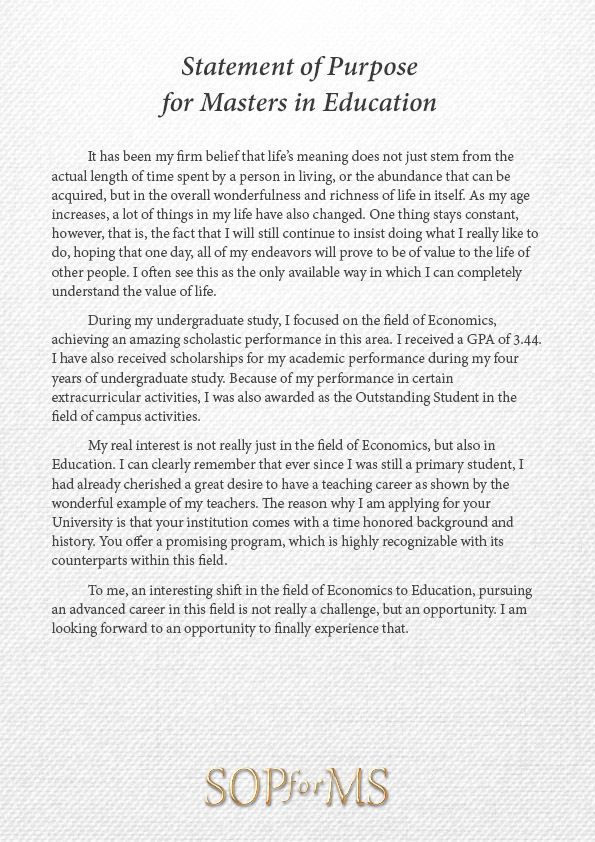 msc personal statement template