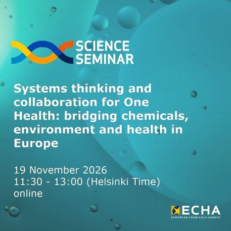 Approche syst&eacute;mique et&nbsp;collaboration dans le cadre de&nbsp;l&rsquo;approche &laquo;&nbsp;One Health&nbsp;&raquo;&nbsp;: &eacute;tablir des&nbsp;liens entre les substances chimiques, l&rsquo;environnement et la sant&eacute; en Europe | ECHA | Pr&eacute;vention du risque chimique | Scoop.it