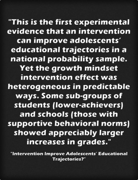 Results Just Unveiled Of Big New Growth Mindset Study Co-Authored By A Ton Of Well-Known SEL Researchers | Larry Ferlazzo’s Websites of the Day… | iPads, MakerEd and More  in Education | Scoop.it