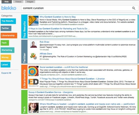 Curated Search: Blekko Groups Search Results Into Visual Categories | Latest Social Media News | Scoop.it