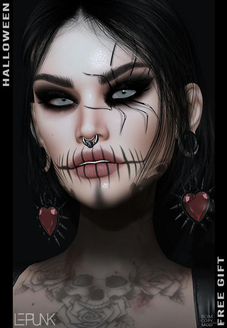 Halloween Makeup For Lelutka EvoX October 2022 Group Gift by LePunk | Teleport Hub - Second Life Freebies | Second Life Freebies | Scoop.it