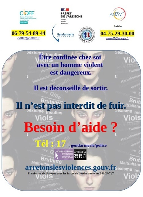 Covid 19 : Affiche du CIDFF Ardèche | Labo Cités - L'actualité de la politique de la ville en Auvergne-Rhône-Alpes | Scoop.it