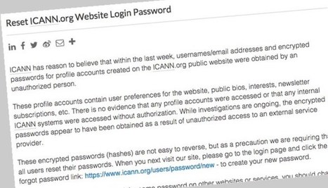 ICANN hacked. Email addresses and password hashes stolen | ICT Security-Sécurité PC et Internet | Scoop.it