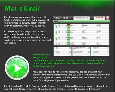 Kimai - Open Source Time-Tracking | 21st Century Tools for Teaching-People and Learners | Scoop.it