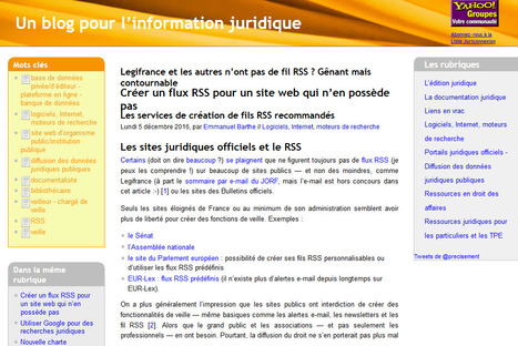 Cr&eacute;er un flux RSS pour un site web qui n'en poss&egrave;de pas | Time to Learn | Scoop.it