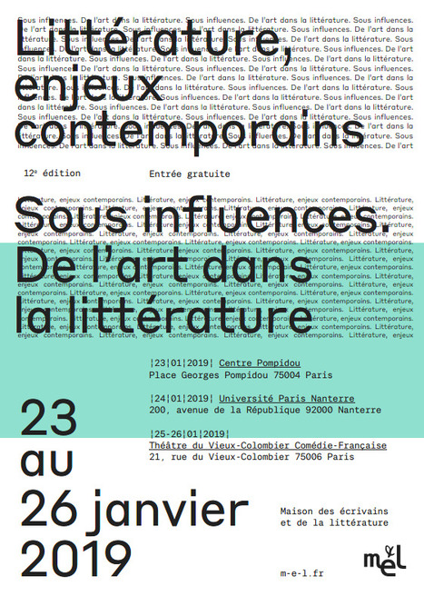 (Agenda) Litt&eacute;rature, enjeux contemporaines, 12&egrave;me &eacute;dition, Paris, 23 au 26 janvier 2019 | Poezibao | Scoop.it