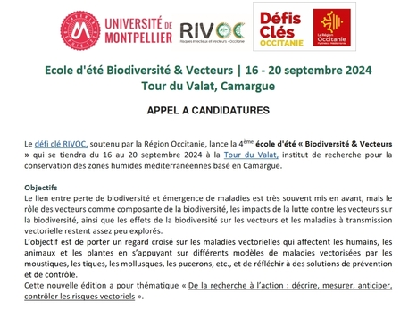 Rivoc organise la 4e école d’été « Biodiversité & Vecteurs du 16 au 20 sept 2024 | Insect Archive | Scoop.it