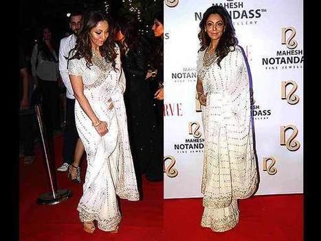 We Cannot Help But Look At Gauri Khan In Gorgeous White Saree | Celebrity Fashion Trends | Scoop.it
