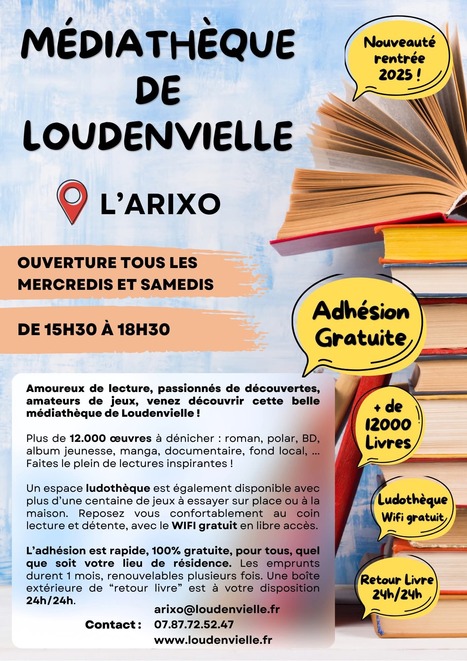 Ouverture d'une Médiathèque à l'Arixo, Loudenvielle à partir du 17 septembre 2025 | Vallées d'Aure & Louron - Pyrénées | Scoop.it