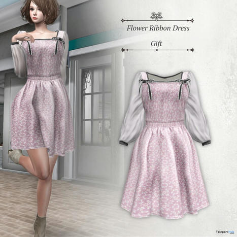 Flower Ribbon Dress March 2024 Group Gift by S@BBiA | Teleport Hub - Second Life Freebies | Second Life Freebies | Scoop.it