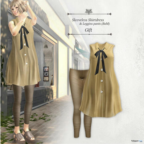 Sleeveless Shirtdress & Leggings Pants August 2021 Group Gift by S@BBiA | Teleport Hub - Second Life Freebies | Second Life Freebies | Scoop.it