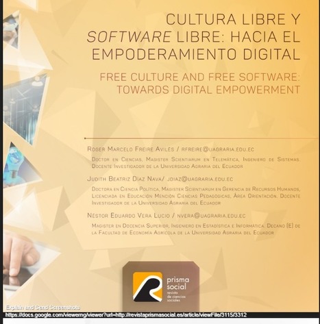 Cultura libre y software libre: hacia el empoderamiento digital | Freire Avilés |  | Comunicación en la era digital | Scoop.it