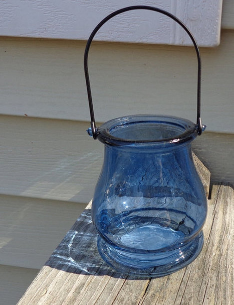 Blue Glass Lantern Candle Holder Coastal theme wedding | Boston, you're my home | Scoop.it