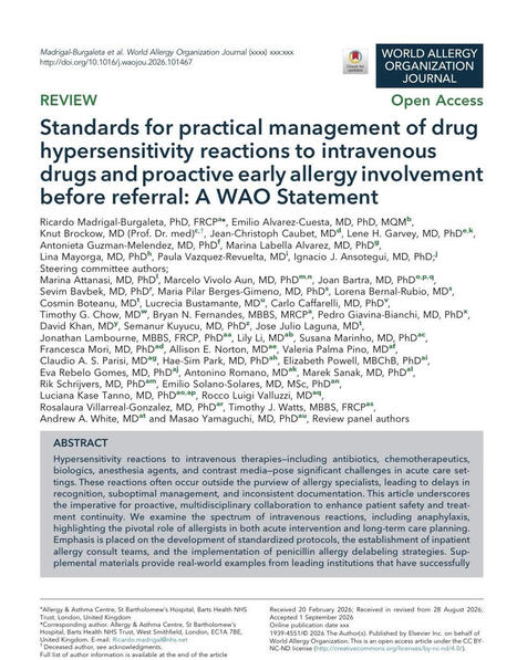 #drughypersensitivity #intravenous #drugs | Luciana Tanno | Allergy (and clinical immunology) | Scoop.it