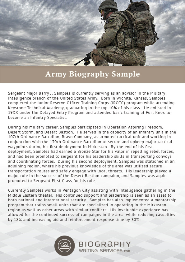 Army Bio Template HQ Template Documents
