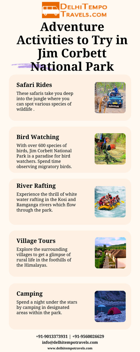 Adventure Activities to Try in Jim corbett National Park | Tempo Traveller On Rent, Tempo Traveller On Rent Delhi, Tempo Traveller Hire Delhi, 12 Seater Tempo Traveller, Tempo Traveller Hire in Delhi, Tempo Traveller Hire, Luxury Tempo Traveller, Delhi Tempo Travellers | Scoop.it