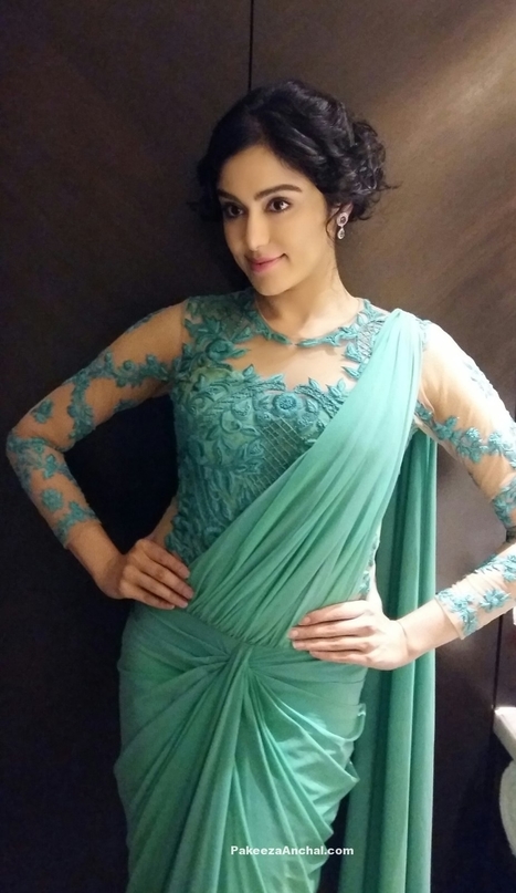 Adah Sharma in Sea Green embroidery Net Blouse with Saree Gown at Santosham Awards 2015 | Indian Fashion Updates | Scoop.it