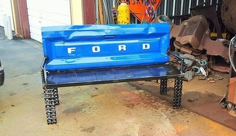 Upcycled Garden Ideas: Scrap Metal Truck Tailgate Into Bench | 1001 Recycling Ideas ! | Scoop.it