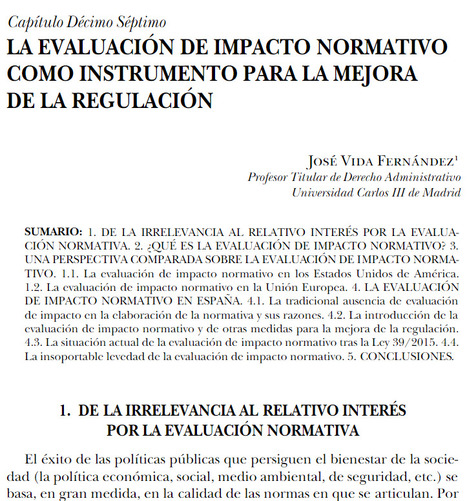 La evaluación de impacto normativo como instrumento para la mejora de la regulación | Evaluación de Políticas Públicas - Actualidad y noticias | Scoop.it