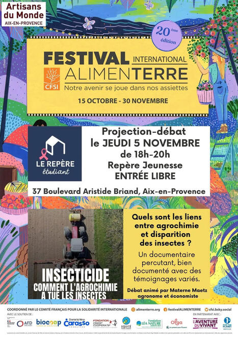 Festival AlimenTerre - Insecticide : Comment l'agrochimie a tu&eacute; les insectes 2026 - Aix-en-Provence : dates, programmation, billetterie | Vari&eacute;t&eacute;s entomologiques | Scoop.it