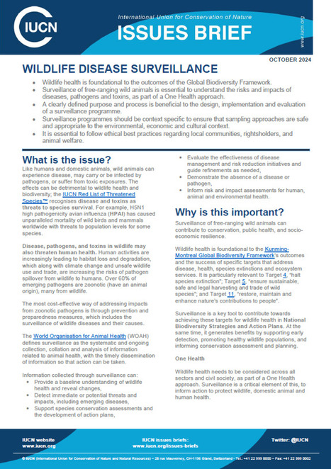 Wildlife disease surveillance - IUCN | COVID-19 : Le Jour d'après et la biodiversité | Scoop.it