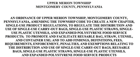 Upper Merion Will Ban Plastic Bags & Utensils Beginning January 1, 2024 | Newtown News of Interest | Scoop.it